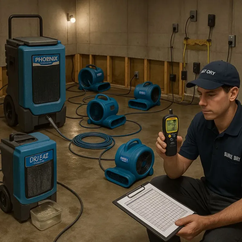 Structural Drying and Dehumidification process in Goodhue, MN